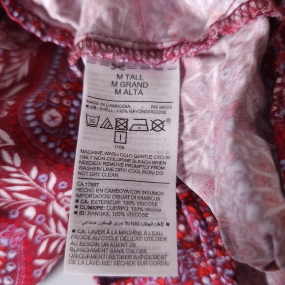 Old Navy Paisley Dress Womens M Burgundy Sleeveless Keyhole Knee Boho Casual - Picture 8 of 10